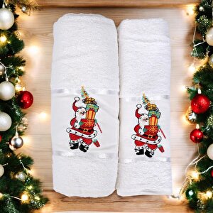 Mixcotton Home Yılbaşı Hediyelik Ve Günlük 2'li Havlu Seti -70x140- 50x90 Cm %100 Pamuk