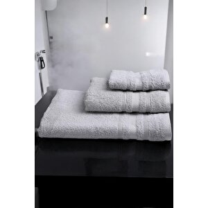 Jakarlı  3'lü Banyo Set Havlu Takım.