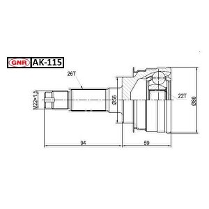 Aks Kafası Dış 323 1.6 90-96 B6 26x22x56