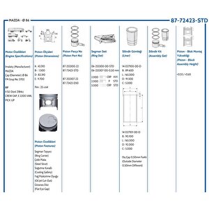 Piston Sekman E2200 1998- Std Ölçü