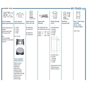 Piston Sekman E2200 1998- 0.50 Ölçü