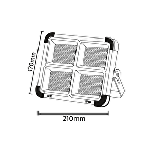Maxled 200w Taşınabilir Solar Led Projektör / 3 Mod Renk  Powerbank Özellikli