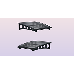 Metal Taşıyıcılı Kapı Üstü Pratik Sundurma Antrasit - Siyah Levha 200 X 200 Md1