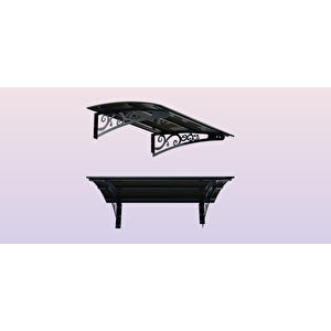 Metal Taşıyıcılı Kapı Üstü Pratik Sundurma Antrasit - Siyah Levha 200 X 200 Md2