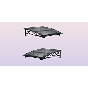 Metal Taşıyıcılı Kapı Üstü Pratik Sundurma Antrasit - Siyah Levha 200 X 200 Md2