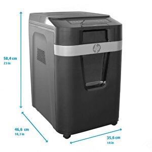 Hp Pro Shredder Auto 200mc Otomatik Beslemeli 200 Sayfa Evrak İmha Makinesi-p5-mikro Kesim-2x12mm-32,2lt