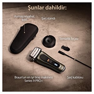 Braun Series 9 Pro+ Elektrikli Tıraş Makinesi, Şarj Standı, Islak Ve Kuru, 9519s, Altın Rengi