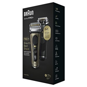 Braun Series 9 Pro+ Elektrikli Tıraş Makinesi, Şarj Standı, Islak Ve Kuru, 9519s, Altın Rengi