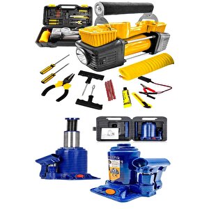 Lastik Hava Kompresörü Ve 2 Ton Şişe Aaraba Oto Krikosu Muhteşem Set