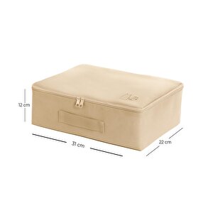 Ocean Home Textile 3'lü Bej Renk Bavul İçi Düzenleyici Set