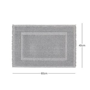Ocean Home Textile Yıkanabilir Pamuklu Gri Renk Banyo Paspası 40 X 60 Cm