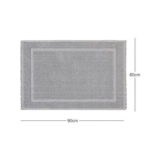Yıkanabilir Pamuklu Gri Renk Banyo Paspası 60 X 90 Cm