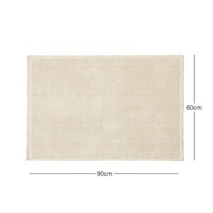 Yıkanabilir Pamuklu Ekru Renk Buklet Banyo Paspası 60 X 90 Cm
