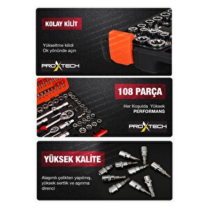 Profesyonel 112 Parça Çok Fonksiyonlu 1/2 Ve 1/4 Cırcırlı Lokma Anahtar Takımı Bits Uç Penseli Set