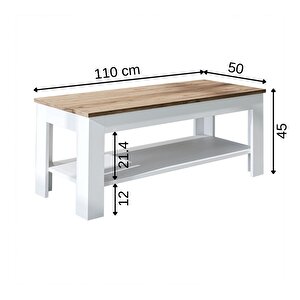 Helsinki Orta Sehpa Suntalam 110 Cm Atlantik Çam - Beyaz