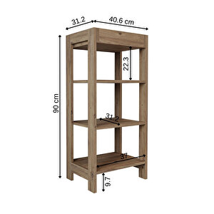 Moka Suntalam Banyo Rafı Malzeme Dolabı 4 Raflı Çok Amaçlı Dolap Raf 90 Cm Atlantik Çam