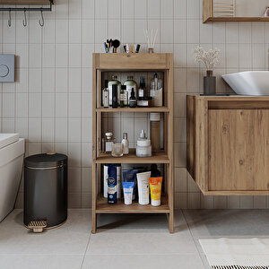Moka Suntalam Banyo Rafı Malzeme Dolabı 4 Raflı Çok Amaçlı Dolap Raf 90 Cm Atlantik Çam