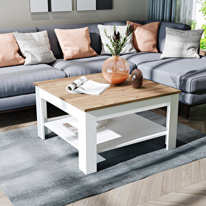 Helsinki Orta Sehpa Suntalam 80 Cm Atlantik Çam - Beyaz