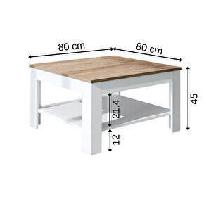 Helsinki Orta Sehpa Suntalam 80 Cm Atlantik Çam - Beyaz