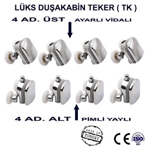 Duşakabin Tekerleği Cam Kabin Tekeri Rulman Metal Gövdeli 8 Li Çapı 24 Cm