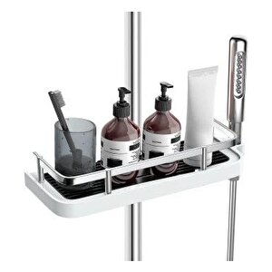 Wuvera Robot Ve Sürgülü Duş Seti Sabunluk Şampuanlık Liflik Lüx Kromajlı Banyo Organizer