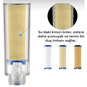 Kireç Önleyici Özellikli Su Tasarruflu Filtreli Duş Başlığı Ve 6 Adet Yedek Filtre