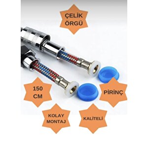 Avantajlı Paket Duş Seti (20 Adet Filtre,mafsal,çelik Örgülü Duş Hortumu Ve Kireç Önleyici Duş Başlığı )