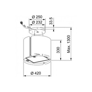Davlumbaz Smart Fsms F-42 Bk Matt