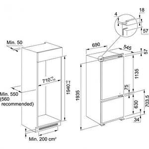 Fcb 400 V Ne E 70cm Ankastre Buzdolabı