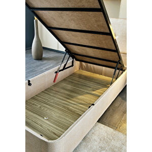 Luna Yatak Baza Başlık Seti  100x200 Cm Tek Kişilik Ortopedik Set Sağlamlaştırılmış Sandıklı Baza