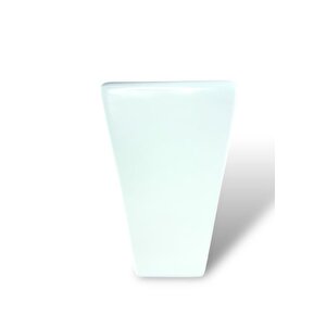 Fiber Saksı Beyaz Konik Vazo Dekoratif Saksı Fiberglas 29*50*19cm
