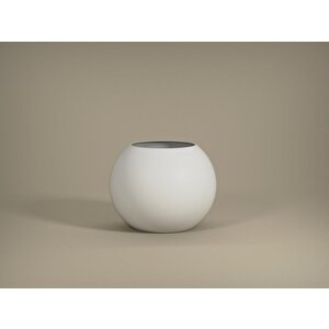 Fiber Saksı  Beyaz Küre Yuvarlak Top Vazo Dekoratif Saksı Fiberglas 25*25cm