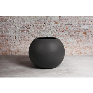 Fiber Saksı  Beyaz Küre Yuvarlak Top Vazo Dekoratif Saksı Fiberglas 25*25cm