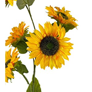Yapay Çiçek Ayçiçeği Sarı Sunflower Dekoratif Çiçek 105cm Dev Ay Çiçeği 5 Kafalı