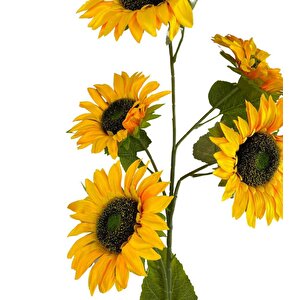 Yapay Çiçek Ayçiçeği Sarı Sunflower Dekoratif Çiçek 105cm Dev Ay Çiçeği 5 Kafalı