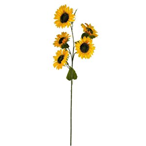 Yapay Çiçek Ayçiçeği Sarı Sunflower Dekoratif Çiçek 105cm Dev Ay Çiçeği 5 Kafalı