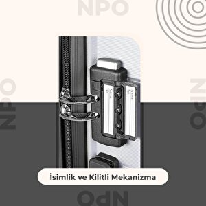Npo Diamond Pp(polipropilen) Orta Boy Kırılmaz Valiz - Açık Gri