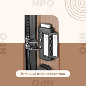 Npo Diamond Pp(polipropilen) Büyük Boy Kırılmaz Valiz - Gold