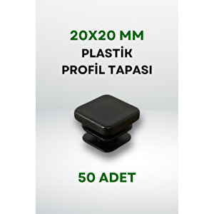 Plastik Profil Tapası 20x20 Mm (50 Adet) - Siyah Siyah