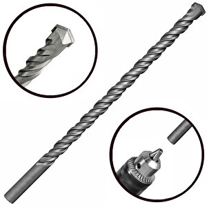 Uzun Boy Beton Duvar Delici Elmas Matkap Ucu 12x570 (57cm Boy)