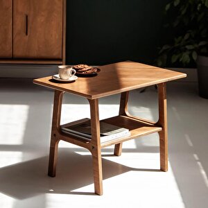 Voile, Ahşap Orta Sehpa, Coffee Table, 70x50 Tik Renk, Cpt4742-70 Tik