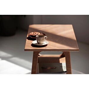 Voile, Ahşap Orta Sehpa, Coffee Table, 70x50 Tik Renk, Cpt4742-70 Tik
