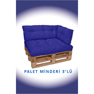 İç Ve Dış Mekan Palet Minderi, Balkon Minderi, Oturma Ve Yer Minderi 3 Lü Koyu Lacivert