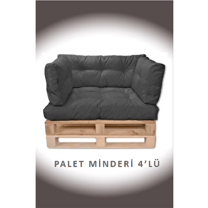 İç Ve Dış Mekan Palet Minderi, Balkon Minderi, Oturma Ve Yer Minderi 4 Lü Gri