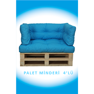 İç Ve Dış Mekan Palet Minderi, Balkon Minderi, Oturma Ve Yer Minderi 4 Lü Turkuaz