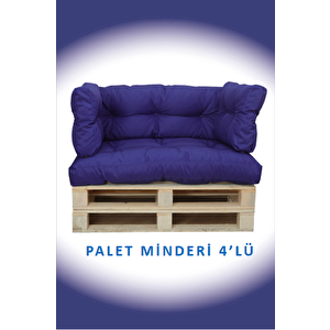 İç Ve Dış Mekan Palet Minderi, Balkon Minderi, Oturma Ve Yer Minderi 4 Lü Koyu Lacivert