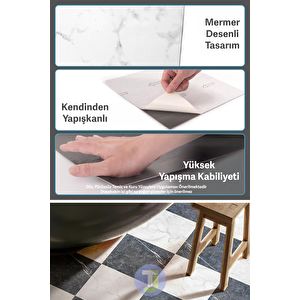 Kendinden Yapışkanlı Modern Tasarım Mutfak Banyo Zemin Duvar Kaplama 30cm×30cm(4'lü Paket)