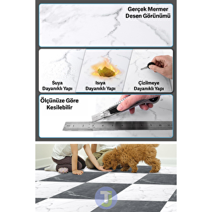 Technojet Kendinden Yapışkanlı Modern Tasarım Mutfak Banyo Zemin Duvar Kaplama 30cm×30cm(4'lü Paket)