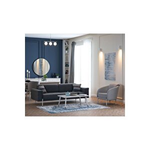 Alaçatı Koltuk Takımı 3+1 (gri - Antrasit)