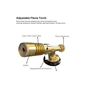 Kaynakcı Pürmüz 1300 Derece Alev Gazlı Torch Alev Tabancası Prinç Tamirci Kaynak Başlığı